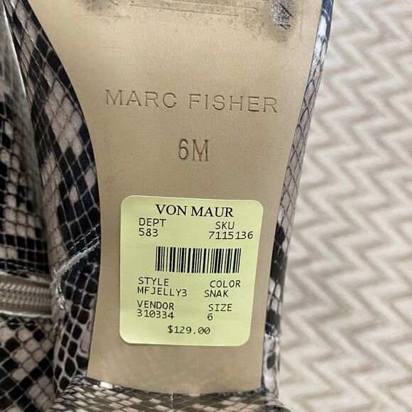 Marc Fisher Jelly Pointed Toe Snake Print Ankle Bootie - Picture 7 of 7